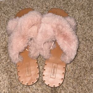 Fluffy sandals